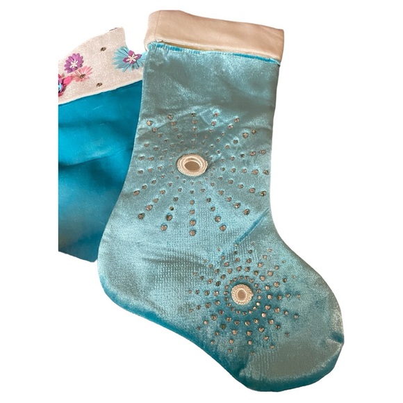 Christmas stockings (4) retro look in pink and blue with a little flower power - Picture 7 of 12